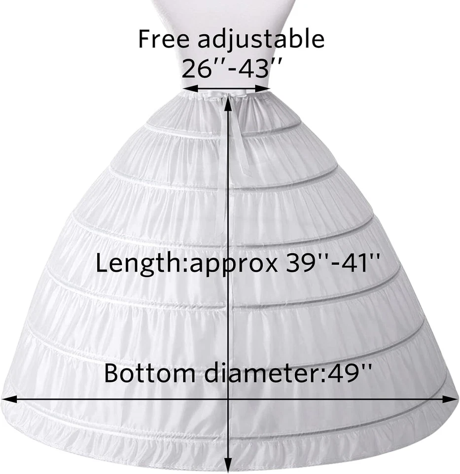 Stock de EE. UU. Falda Aro Nupcial Crinolina Enagua Media Slip Vestido de Baile Falda Interior Foto 4 de 4
