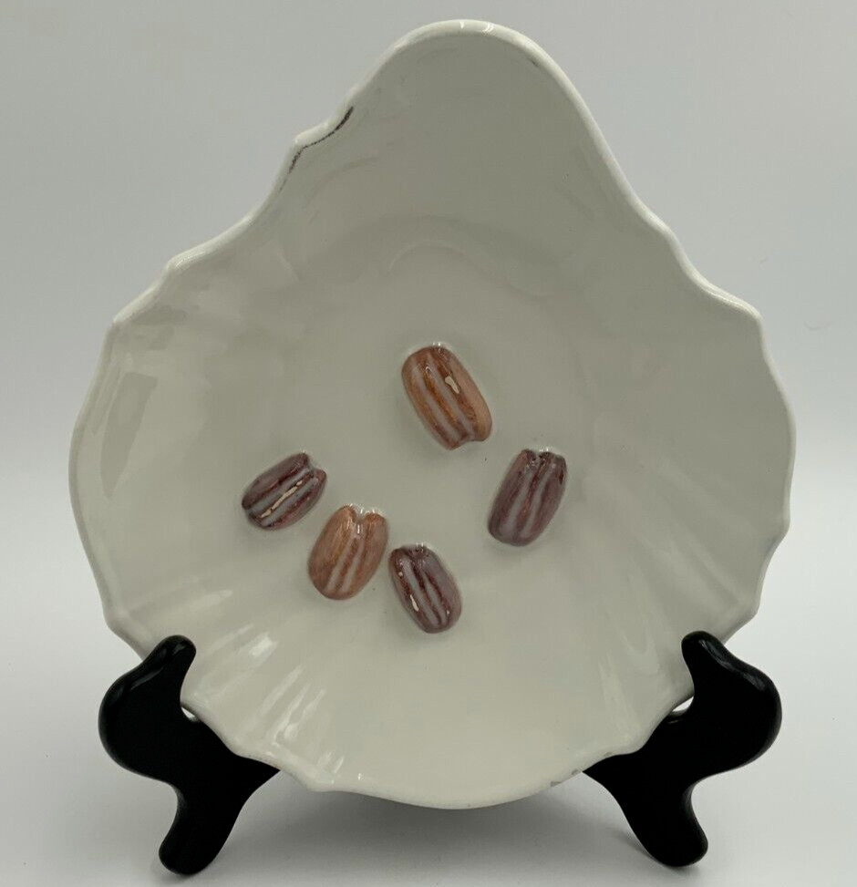 Vintage N. S. Gustin Pecan Nut Dish California Pottery Made in USA