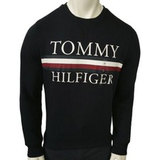NWT TOMMY HILFIGER AUTHENTIC MENS NAVY CREW NECK LONG SLEEVE SWEATSHIRT SIZE S L