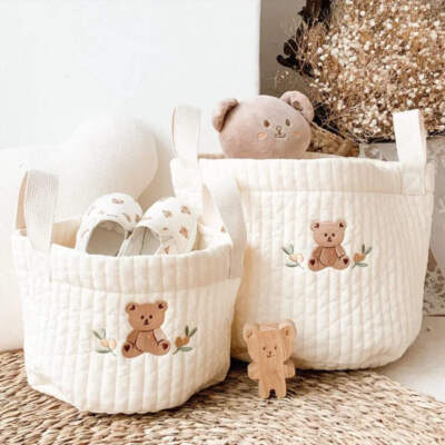 Fabric Storage Bag Cute Bear Design Baby Shower Gift