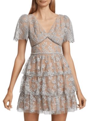 mesh dress uk H&M Pink Long Mesh Dress UK XS