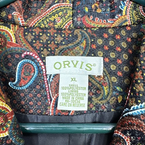 Orvis Vest Women XL Black Red Blue Paisley Lined Cottagecore Country Casual - Picture 2 of 11