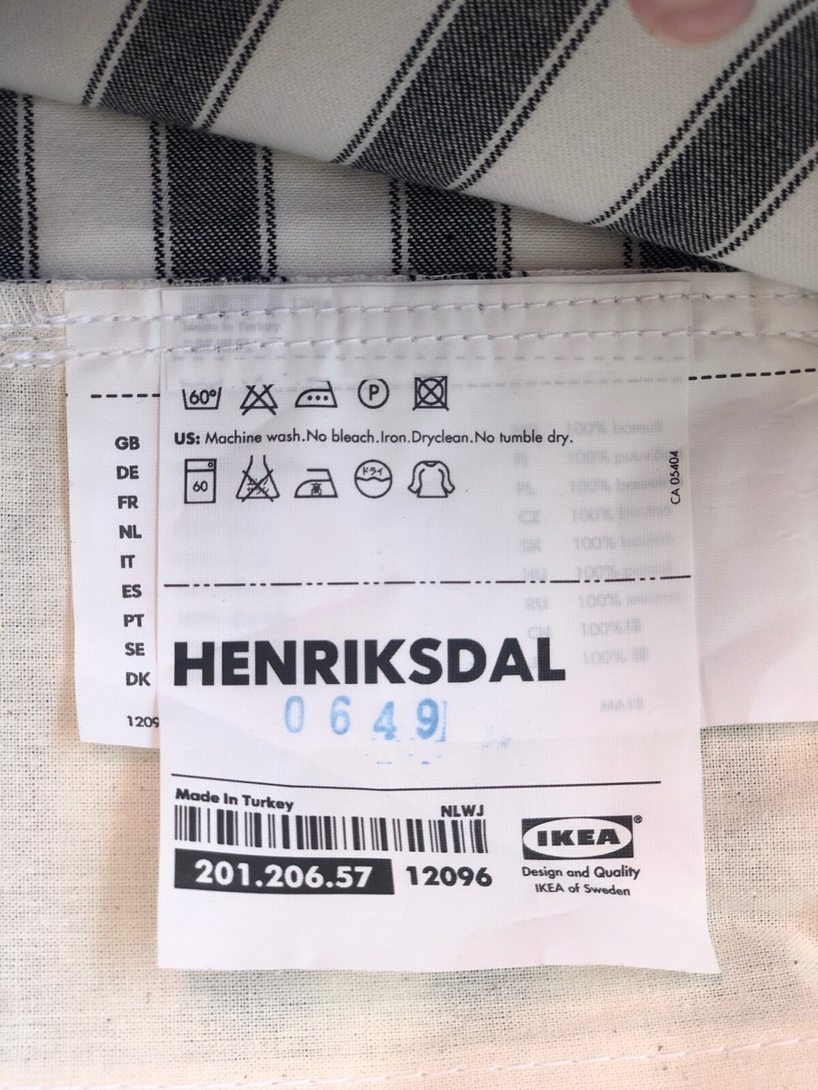 New IKEA HENRIKSDAL black/white ticking stripe Chair Cover *check