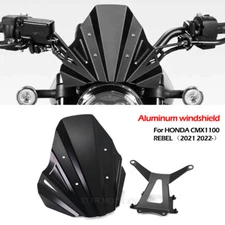 FOR HONDA REBEL CMX 1100 2021-24 Black Windscreen Fairing Wind Shield Deflector