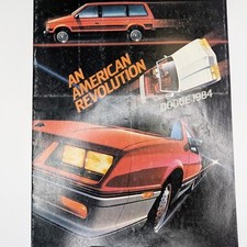 1984 Dodge An American Revolution Car Brochure Catalog Auto Advertising Van E10