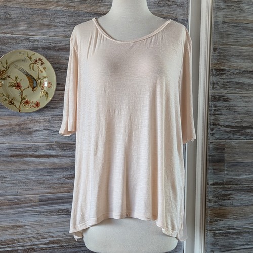 LOFT Mixed Media Top Size L Pink - Picture 2 of 7