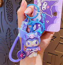 SANRIO KUROMI Music Party Keychain Collectible 3D Vinyl Figure Clip-On Dangler