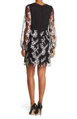 Lucy Paris Embroidered Sleeve Dress SZ L BlackIvory Lucy Paris Embroidered Sleeve Dress SZ L BlackIvory