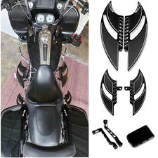 Black Floor Foot Boards Brake Heel Toe Shift Lever Pedal Fit For Harley Touring