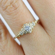 2CT Round Cut Lab-Created Diamond Women's Wedding Ring 14k Yellow Gold Plated