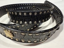 GIANNI VERSACE VINTAGE MEDUSA HEAD 1993-94 STUDDED LEATHER BELT SIZE 36 UNISEX