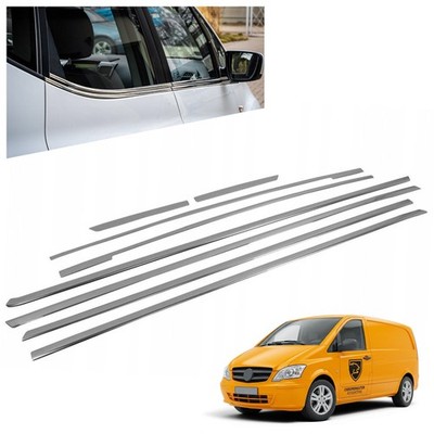 Trims Under Side Window for Mercedes Vito (W447) Short 2014- Chrome