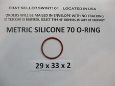 29mm ID x 33mm OD x 2mm thick SILICONE O-ring. Quan 1.