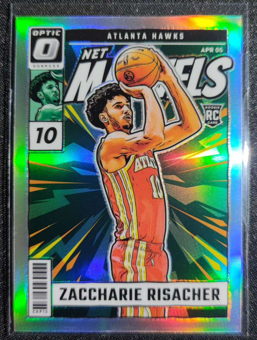 Zaccharie Risacher 2024-25 Panini Donruss Optic Silver Net Marvels RC Hawks #25