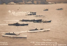 RPPC Lake Hopatcong NJ Yacht Club Motor Boat 30 Mile Race Real Photo Postcard 