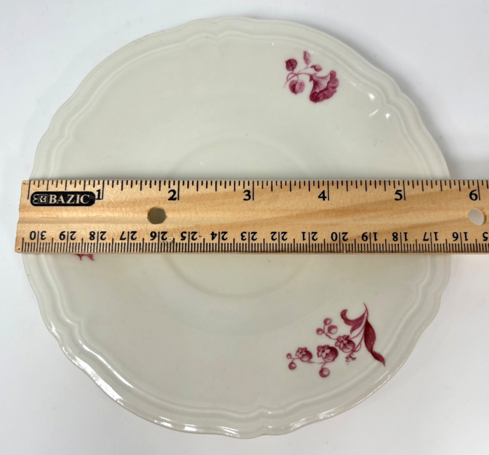 BOFCO Vintage Tea Cup Saucer & Under Plate Porcelain Floral Rose Creamy White