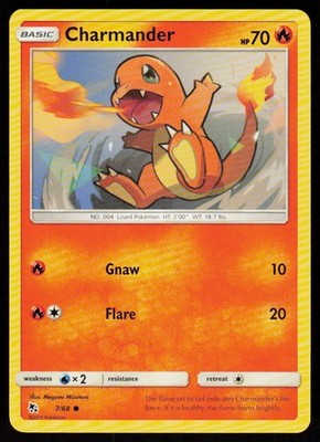 Charmander 7/68 Common Hidden Fates Pokemon Near Mint