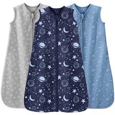 Baby Sleep Sack 6-12 Months 3 Pack 100 Cotton Lightweight 0.5 TOG Wearable