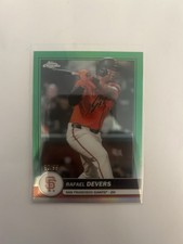2026 Topps Flagship Chrome Rafael Devers Green Foil /99 #42 Giants