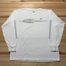 Vintage 90s Adidas Advanced Products Graphic Long Sleeve Shirt USA Made Size XL