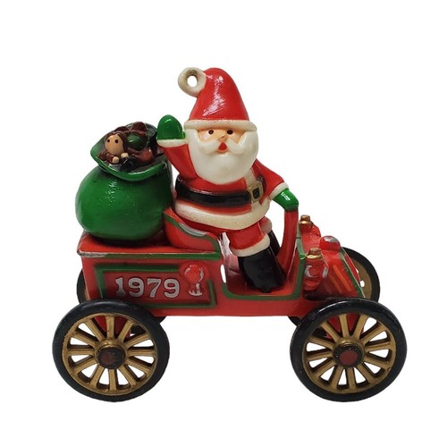 1979 Here Comes Santa Number 1 in Series Santa's Motor Car Hallmark Ornament