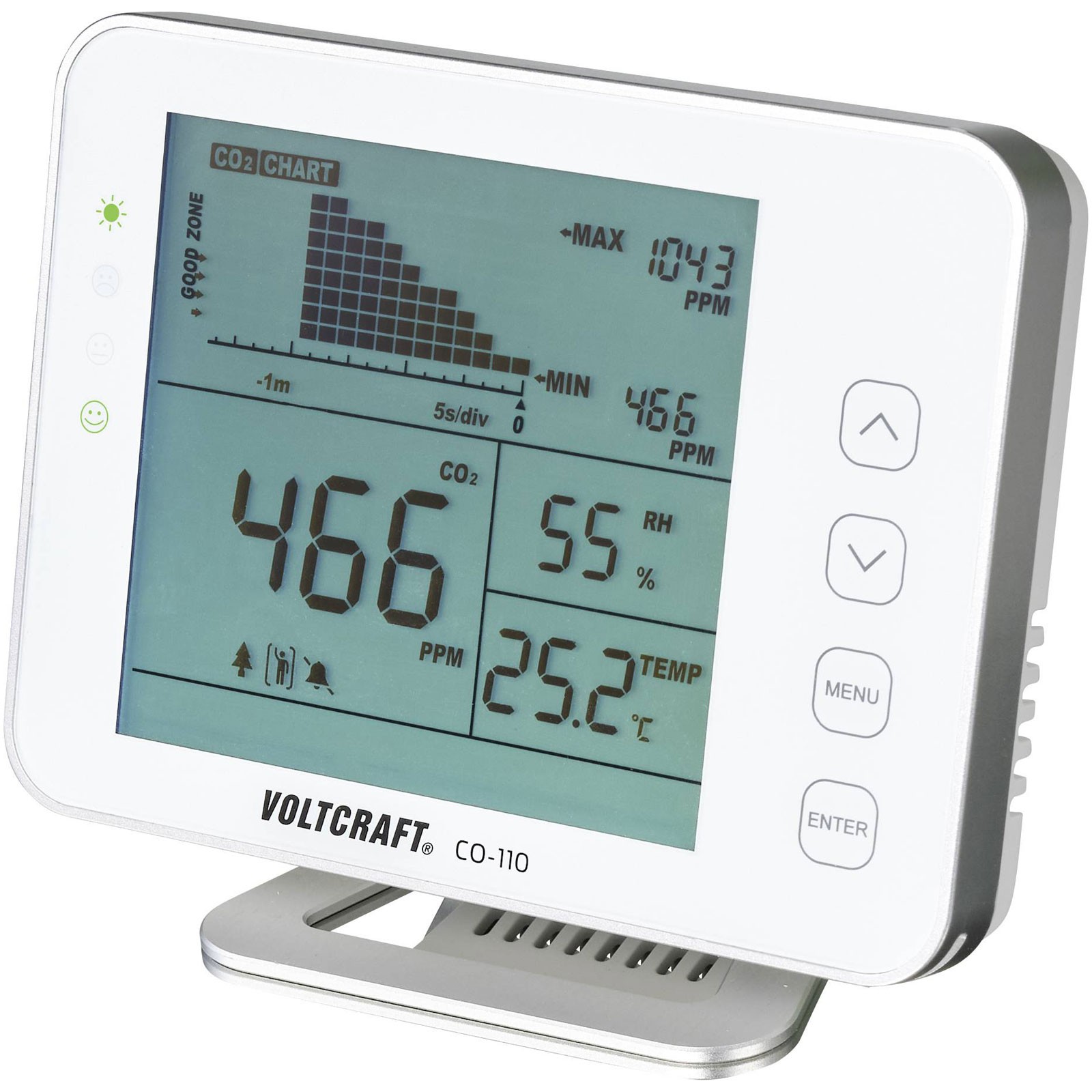 VOLTCRAFT CO110 Carbon dioxide detector 0 5000 ppm Datalogger function