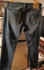 HOLLISTER MENS 34X32 SLIM STRAIGHT DISTRESSED DENIM BUTTON FLY  BLUE PRE-OWNED  — photo 3
