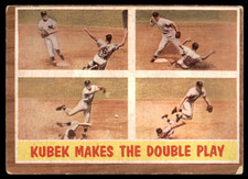 1962 Topps #311  TONY KUBEK  Kubek makes the Double Play  Yankees  VG+