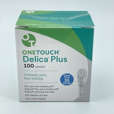 ONETOUCH Delica Plus Lancets 33G Extra Fine 200 Count EXP 05/30 NEW