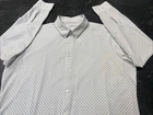 Mizzen Main Shirt Mens XL White Blue Geometric Performance Menswear Classic Fit