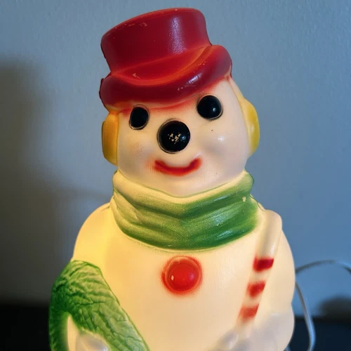 1968 Empire Snowman Blow Mold 13" Tabletop Christmas Light Up USA Vintage WORKS! - Picture 12 of 15
