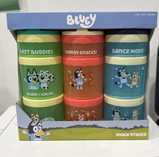Brand New BLUEY Snack Stacking Container Cups Multi Colors