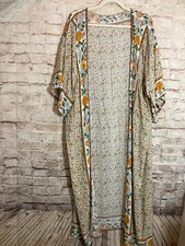 Cupshe Kimono Swim Coverup Womens One Size Long Line Open Front Florals Flowy