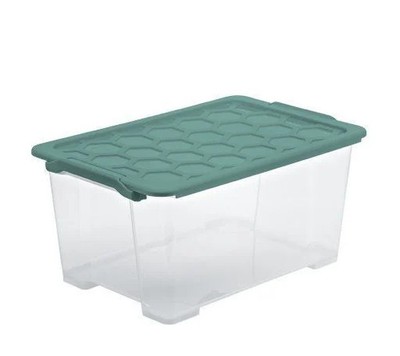 Rotho Aufbewahrungsbox Evo Safe mit Deckel 59 x 39,5 cm 44 L transparent  Boxen