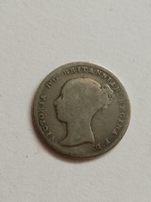 Queen Victoria Young Head silver four pence coin, 1854
