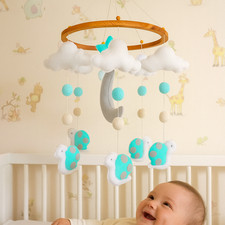 Baby Mobile Snails Crib Neutral Mobile Felt Nursery Handmade Baby Shower Gift