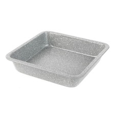 Image of Salter Square Baking Brownie Pan Non-Stick 23cm Marblestone Carbon Steel Grey