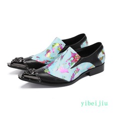 Men's Iron Steel Toe Loafer Splicing Matching Printing Stage Shoes Performance