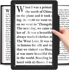 5X Full-Page Magnifying Glass for Reading, Black,
