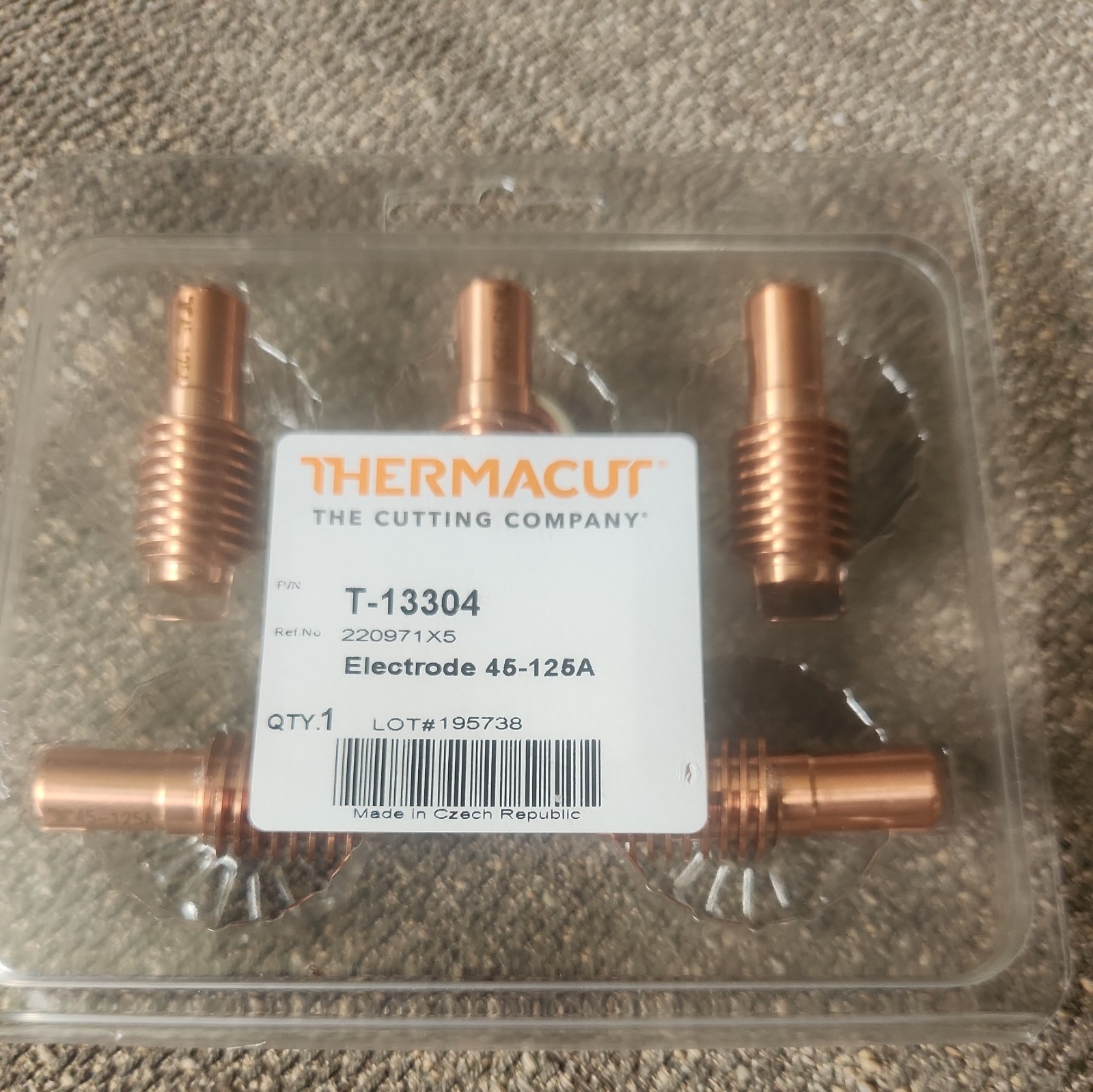 Thermacut T-13304 (5-Pack) 220971x5 electrode plasma cutting tip Czech Republic 