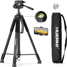 68 Inch Adjustable Tripod with 3-Way Pan Head for Laser Leveling