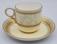 Royal Worcester Demitasse with Saucer Espresso Cup with Saucer Cream with Gold