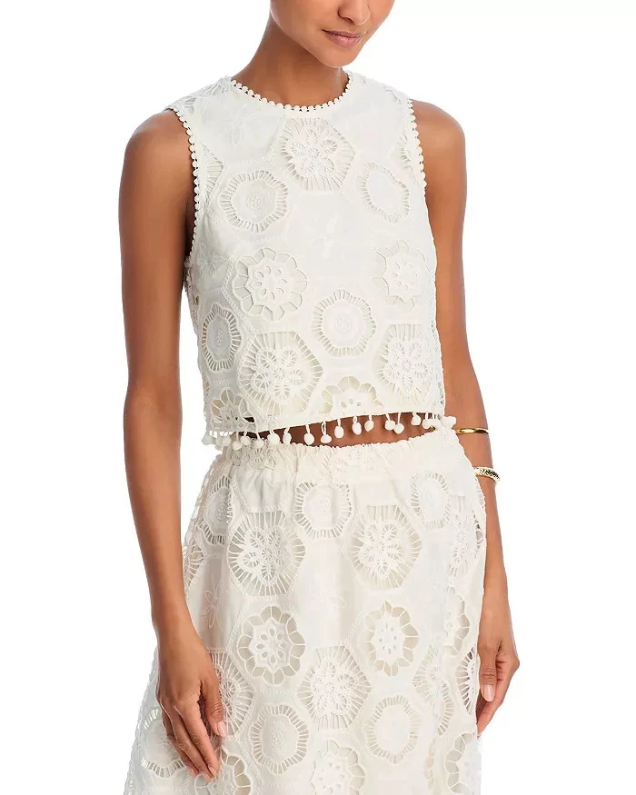 H　トップス AQUA Crochet Tank Top MSRP $78 | eBay