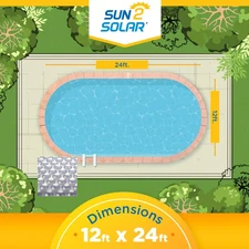 Sun2Solar 1600 Series Clear Oval Swimming Pool Solar Covers - (Choose Size)