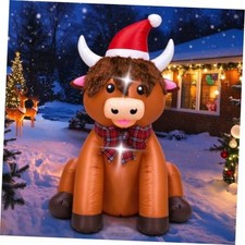 5FT Christmas Inflatable Highland Cow Blow up Decoration - 5FT Highland Cow