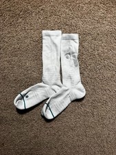 Stance Feel 360 Performance Basketball Crew Socks White Men Size Large 9-13