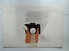 Leica Leitz Original Illustration Art Work for R4 MOT CAMERA 1980's OOAK Rare