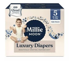 Millie Moon Luxury Diapers COUCHES DE Luxe - Sizes 1-6 28lbs-39lbs