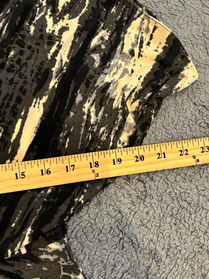 Vestido recto acanalado negro beige cuello en V talla 4 Suzi Chin for Maggy Boutique para mujer Foto 3 de 4