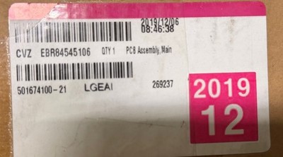 EBR84545106 Genuine LG Power Control Board Assembly